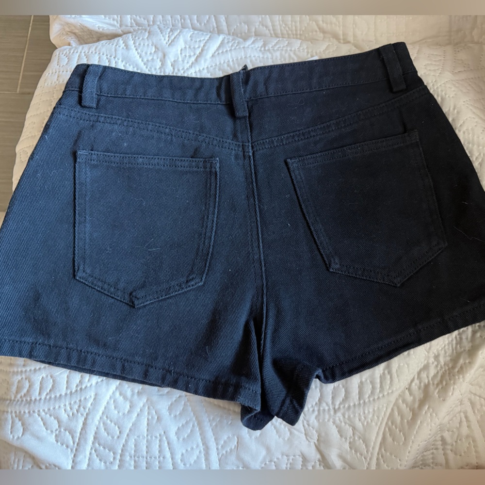 Forever 21 Black Denim Wrap-Front Skort Shorts - Picture 4 of 7